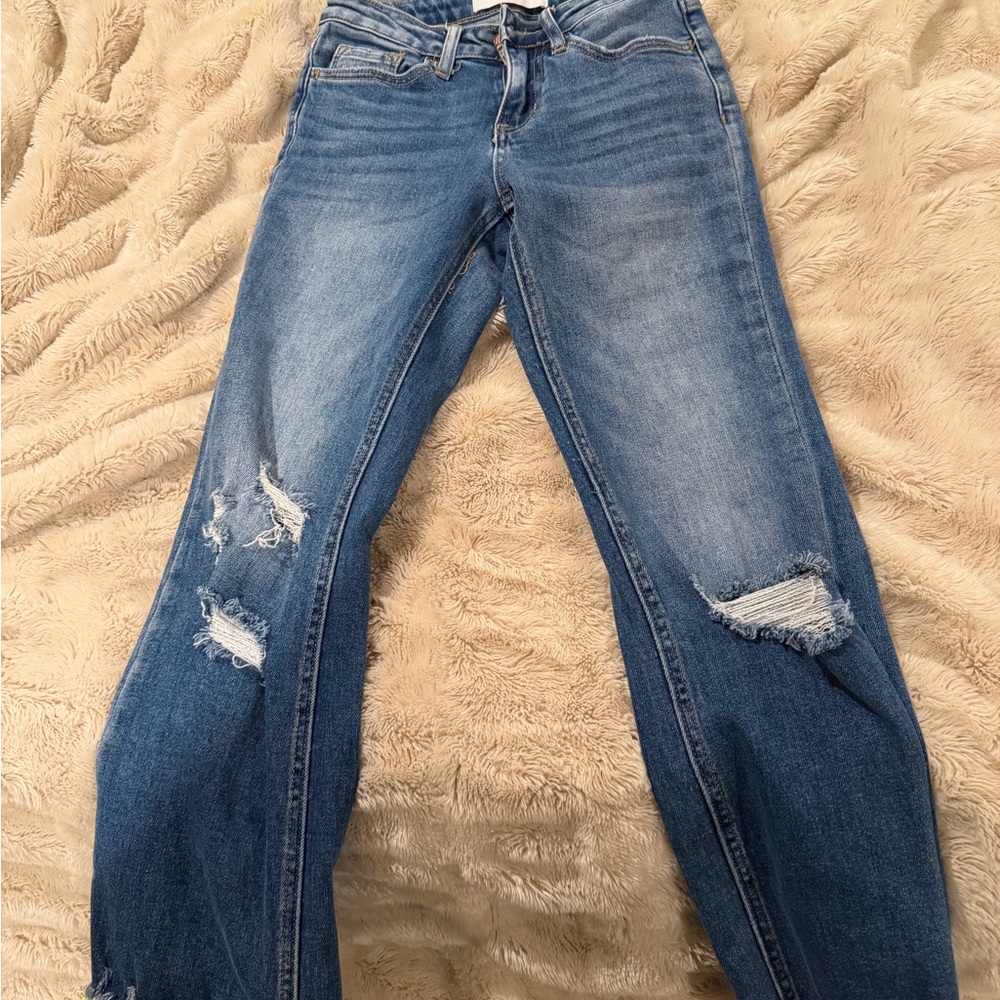 Flying Monkey Mid-Rise Cropped Flare Jeans